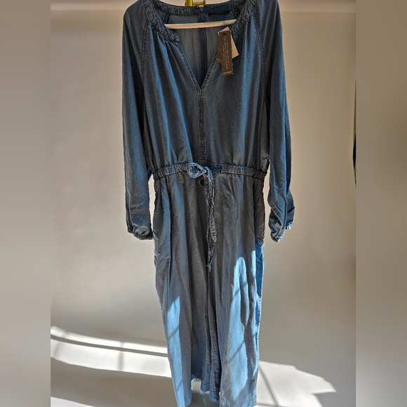 Lane Bryant Light Blue Chambray 22 NWT Jumpsuit Long Sleeves - Picture 3 of 11